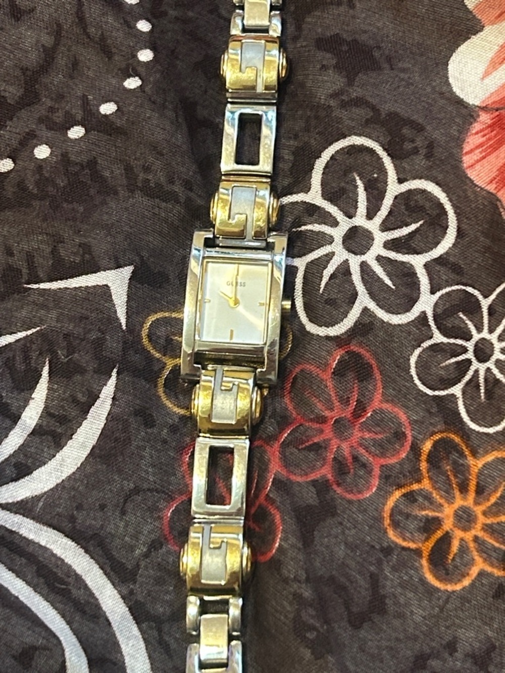 GUESS Two-Tone Vintage Bracelet Watch in Gold and Silver